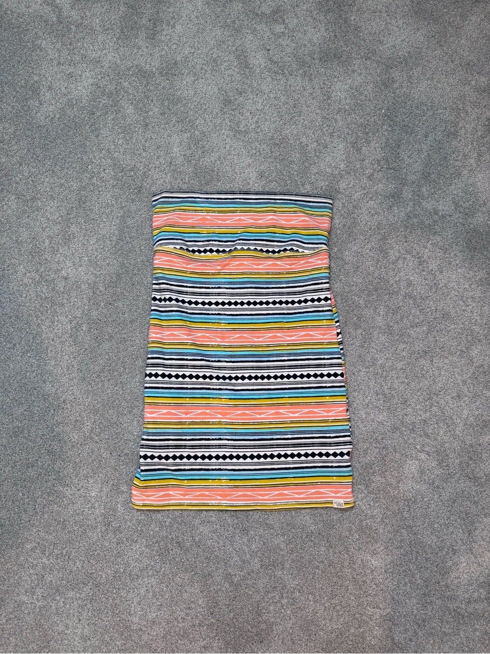 Billabong Strapless Multicolor Stripe Tube Dress - Coral, Teal, Yellow, Black